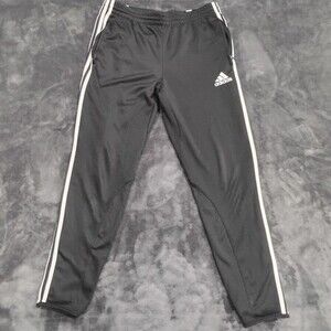 adidas Men's Black Track Pants M Drawstring Tapered Elastic Waist Activewear